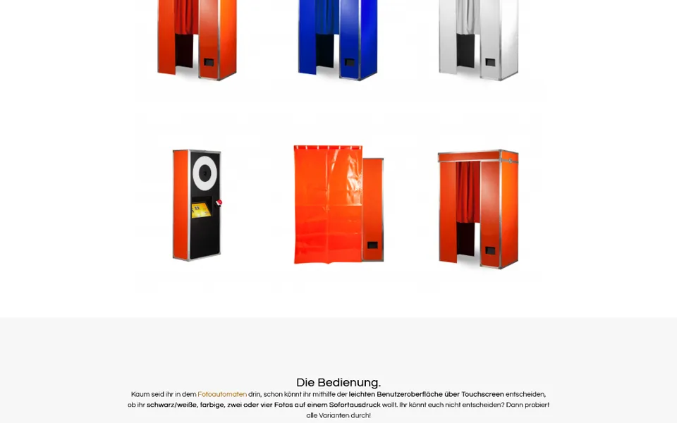 Website des Party Fotoautomaten